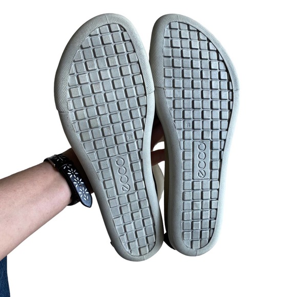 ECCO Black Velvet Suede Comfy Sandals Womens Size 8/8.5 (39) - Picture 9 of 14